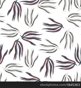 Abstract seaweeds seamless pattern isolated on white background. Underwater foliage backdrop. Marine plants wallpaper. Design for fabric, textile print, wrapping, cover. Vector illustration.. Abstract seaweeds seamless pattern isolated on white background.