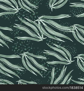 Abstract seaweeds seamless pattern. marine plants wallpaper. Underwater foliage backdrop. Design for fabric, textile print, wrapping, cover. Vector illustration.. Abstract seaweeds seamless pattern. marine plants wallpaper. Underwater foliage backdrop