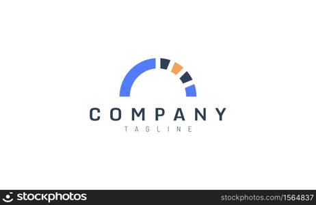 Abstract semicircle vector design concept suitable for tech startup company logo