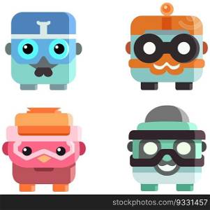 Abstract set of character icons