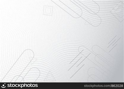 Abstract shape background. Modern technology with pattern Gradient mesh. Geometric on white background lines.Creative Minimal of Trend halftone Design elements for Magazine Vector illustration.light