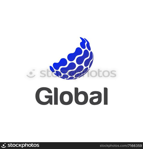 Abstract shape composing a globe