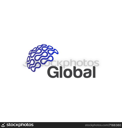 Abstract shape composing a globe