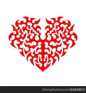 Abstract shape like symbolic heart or tattoo pattern.