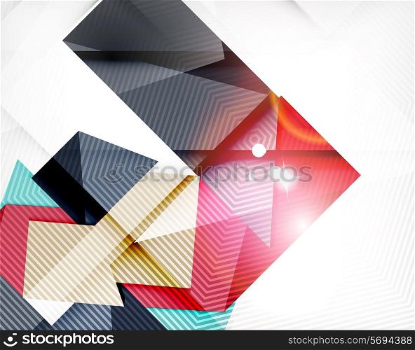 Abstract shapes background with light. Shiny abstraction