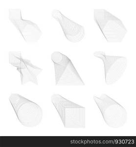 Abstract shapes of free style black geometric elements. vector eps10