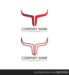 Abstract shield bull logo, horn badges logo icon