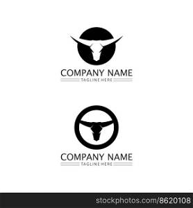 Abstract shield bull logo, horn badges logo icon
