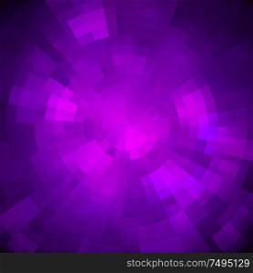 Abstract shining concentric mosaic purple vector background. Poster music design. Abstract purple shiny concentric mosaic vector background.