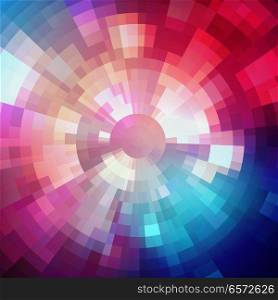 Abstract shining concentric mosaic vector background. Poster music design. Abstract shining concentric mosaic vector background