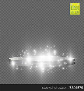 Abstract Shining Podium Background with Spotlights. White Glittering Scene. You Win Luxury, Success and Treasure Design. Game, Fashion and Gambling Space. Vector illustration. Abstract Shining Podium Background with Spotlights. White Glittering Scene. You Win Luxury, Success and Treasure Design. Game, Fashion and Gambling Space.