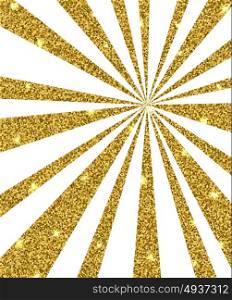 Abstract shining vector background with golden rays