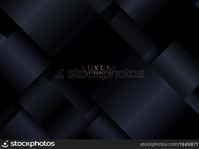 Abstract shiny black stripes overlapping layer on dark background luxury style. Vector graphic illustration