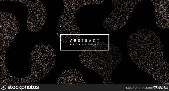 Abstract shiny color gold design element with glitter effect on dark background.. Abstract shiny color gold wave design element