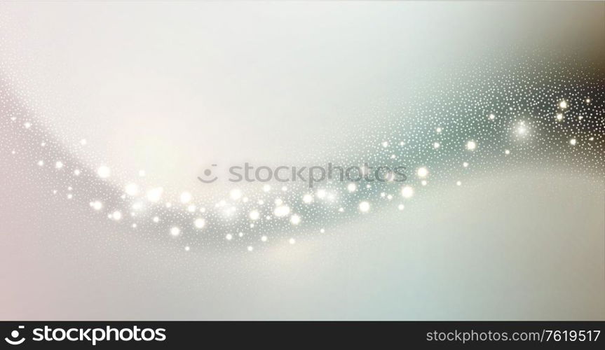Abstract shiny color silver gold wave design element with glitter effect on golden background. Fashion sequins for voucher, website and advertising design. Abstract shiny color gold wave design element