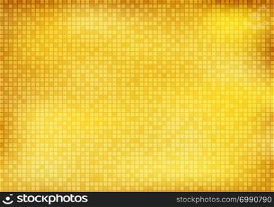 Abstract shiny golden square mosaic pattern background and texture. Vector illustration