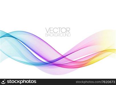 Abstract shiny spectrum multicolor wave design element on white background. Gologram, rainbow color. Abstract shiny color spectrum wave design element
