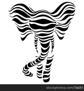 Abstract silhouettes of Elephant. Abstract silhouettes of Elephant. Beautiful Vector illustration. White background.
