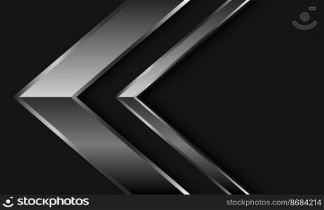 Abstract silver arrow direction geometric on grey with blank space design modern futuristic background vector illustration.