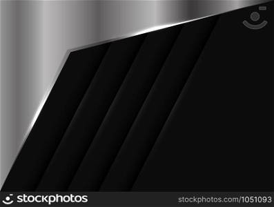 Abstract silver arrow on dark grey shutter design modern luxury futuristic background vector illustration.