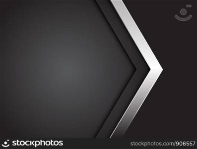 Abstract silver arrow on grey with blank space design modern luxury futuristic background vector illustration.