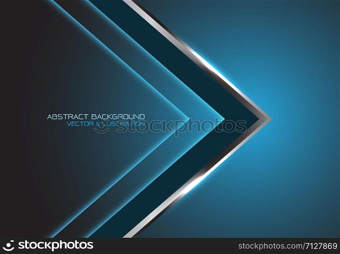 Abstract silver black arrow speed direction on blue dark blank space design modern luxury futuristic technology background vector illustration.