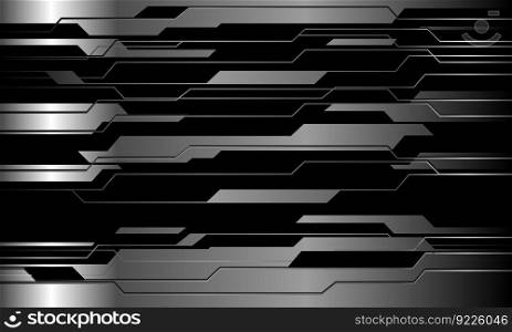 Abstract silver black cyber pattern desifn modern futuristic technology background vector	