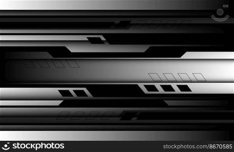 Abstract silver black cyber ultramodern futuristic geometric design technology background vector illustration.
