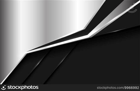 Abstract silver black metallic futuristic style with blank space design modern background vector illustration.