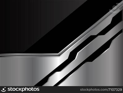Abstract silver futuristic on black design modern futuristic background vector illustration.