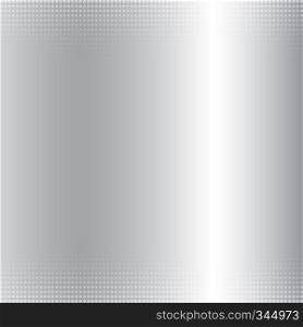 Abstract silver gradient metallic background and halftone texture. luxury style. Vector illustration