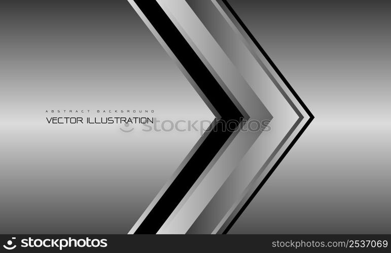 Abstract silver grey arrow direction geometric design modern futuristic background vector illustration.