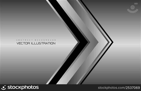 Abstract silver grey arrow direction geometric design modern futuristic background vector illustration.