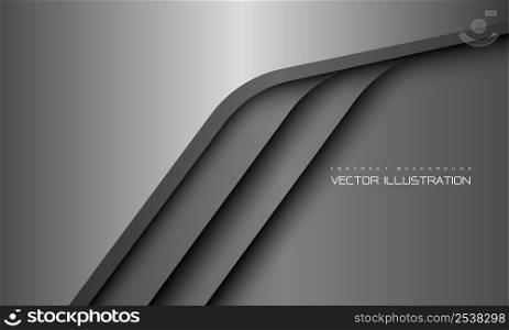 Abstract silver grey geometric curve design modern futuristic background vector