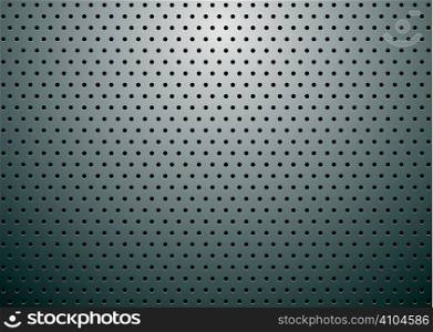 Abstract silver grill background with holes and reflective shadow