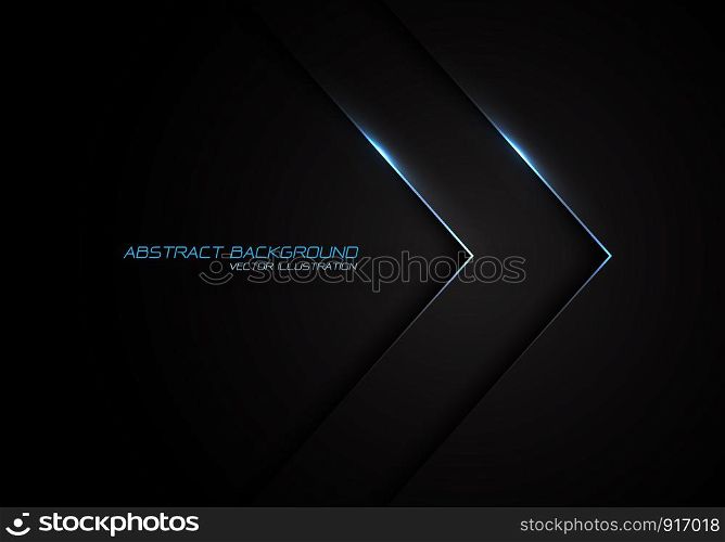 Abstract silver line blue light arrow direction on black design modern luxury futuristic background vector illustration.