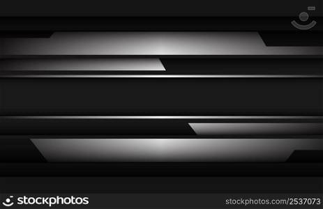 Abstract silver line cyber geometric on grey design modern technology futuristic background vector