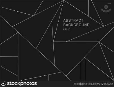 Abstract silver lines pattern on black background. Mosaic white and gray texture. Vector illustration