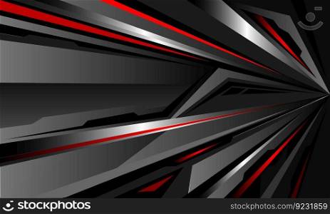Abstract silver red speed geometric overlap shadow design modern futuristic background vector	