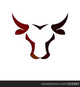 abstract simple Bull head vector logo concept illustration, Buffalo head logo,Taurus head logo. bull Animal logo sign,