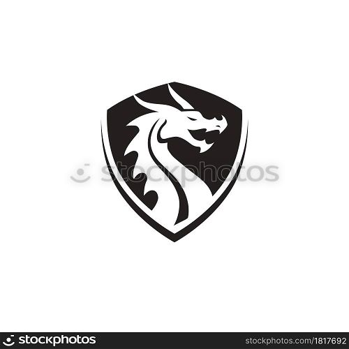 abstract simple dragon shield monogram logo vector