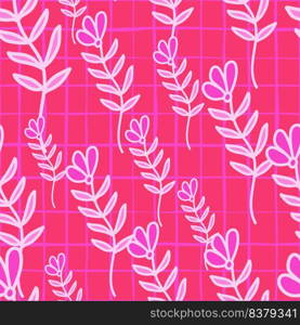 Abstract simple flower seamless pattern. Children&rsquo;s floral wallpaper. Cute plants endless backdrop. Design for fabric, textile print, wrapping paper, cover. Doodle vector illustration. Abstract simple flower seamless pattern. Children&rsquo;s floral wallpaper. Cute plants endless backdrop.
