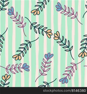 Abstract simple flower seamless pattern. Children’s floral wallpaper. Cute plants endless backdrop. Design for fabric, textile print, wrapping paper, cover. Doodle vector illustration. Abstract simple flower seamless pattern. Children’s floral wallpaper. Cute plants endless backdrop.
