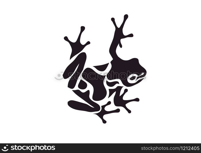 abstract simple frog vector illustration logo concept