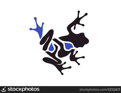 abstract simple frog vector illustration logo concept