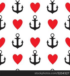 Abstract Simple Seamless Pattern Background with Anchor and Heart Symbol. Vector Illustration eps10. Abstract Simple Seamless Pattern Background with Anchor and Heart Symbol. Vector Illustration