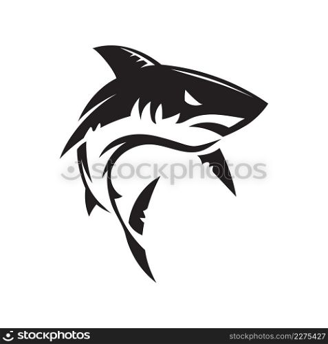 abstract simple shark logo vector on white background