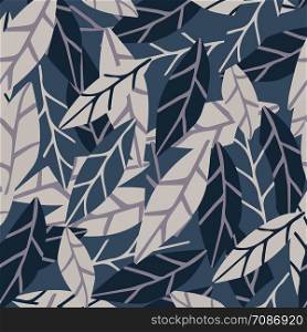 Abstract simple style leaves wallpaper. Hand draw scandinavian seamless pattern. Design for fabric, textile print, wrapping. Vector illustration. Abstact simple style leaves wallpaper. Hand draw
