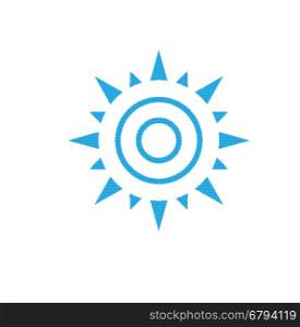 abstract simple sun icon isolated on white background. Sun Vector isolated, Sun summer icon design