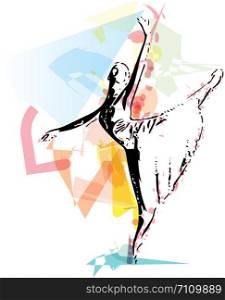 abstract sketch of beautiful ballerina